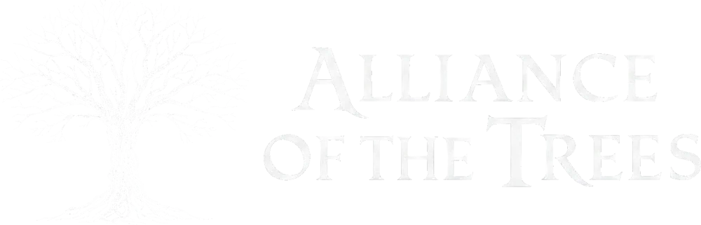 Alliance of the trees logo white transparent 1000